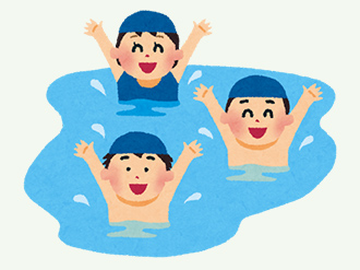 注意事項イラスト（>水泳キャップ）